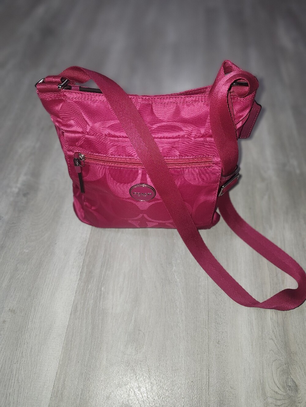 Coach Hot Pink  Signature Getaway File Bag